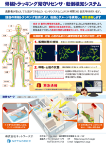 骨格トラッキング見守りセンサ・転倒検知システム
